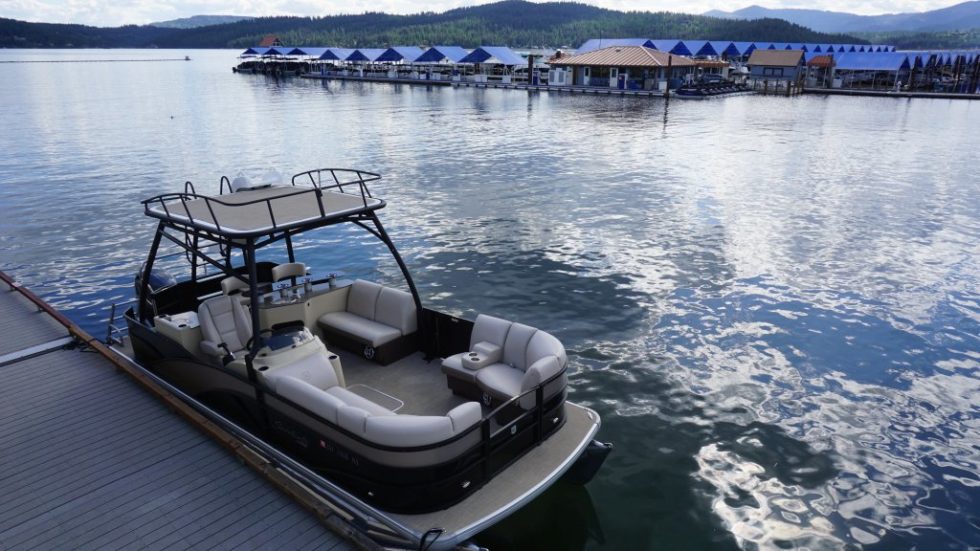 Godfrey Water Slide 24' TriToon Lake Escapes Boat Rentals